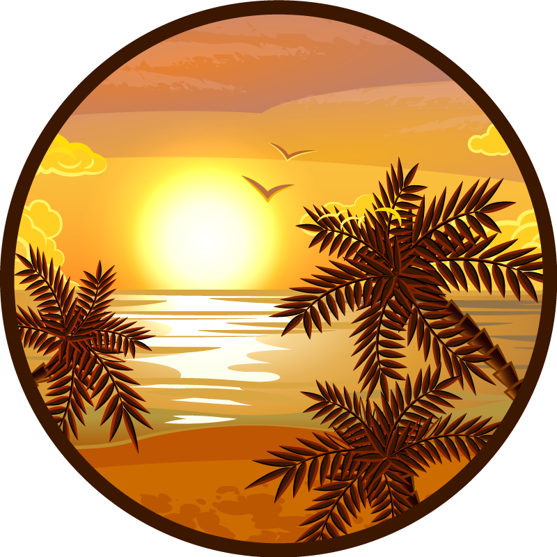 Vinyl tapijt natuur serene zonsondergang uitzicht - TenStickers