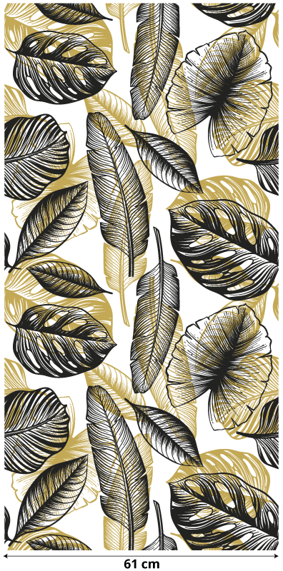 Vinyl tapijt bloemen en planten elegante tropische planten - TenStickers