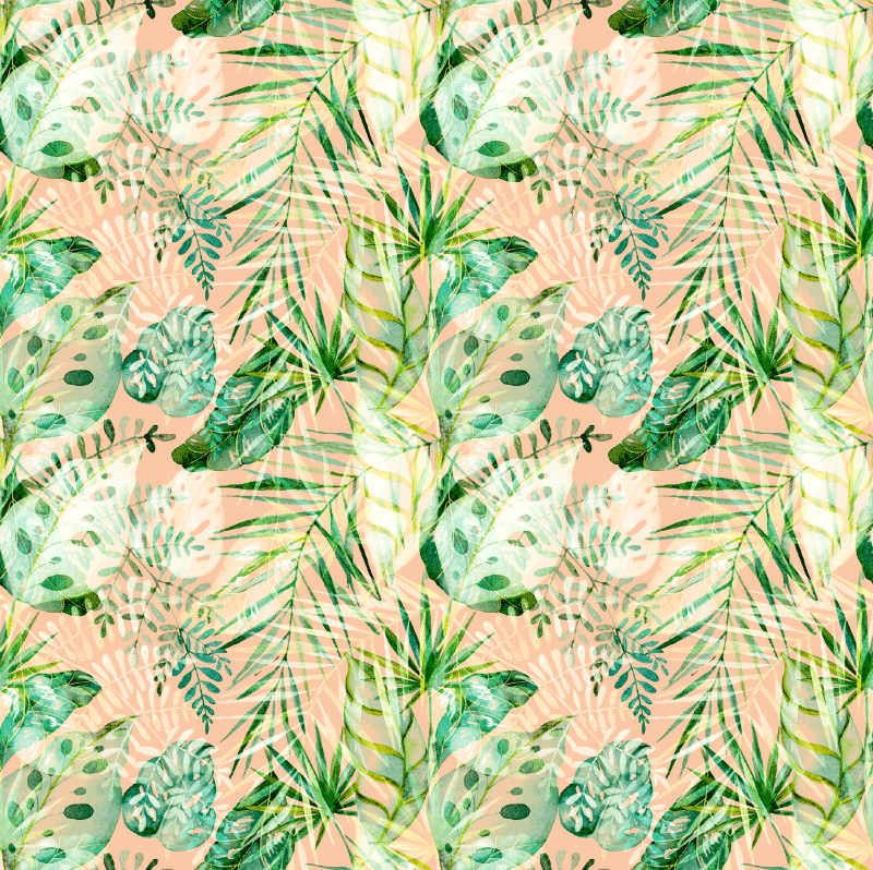 Vinyl tapijt bloemen en planten roze bloemenbladeren ontwerp - TenStickers