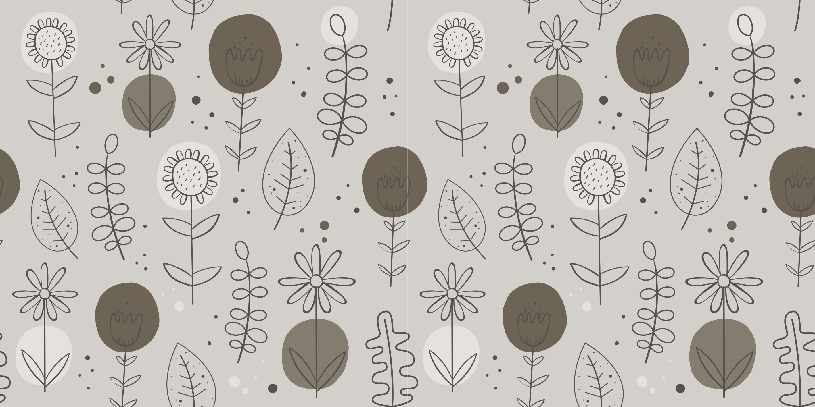 Vinyl tapijt bloemen en planten aardse kleuren patroon - TenStickers