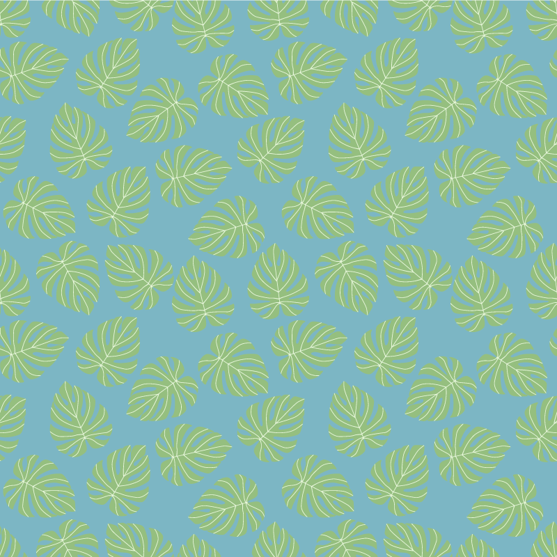 Vinyl tapijt bloemen en planten zomerse groene bladeren - TenStickers