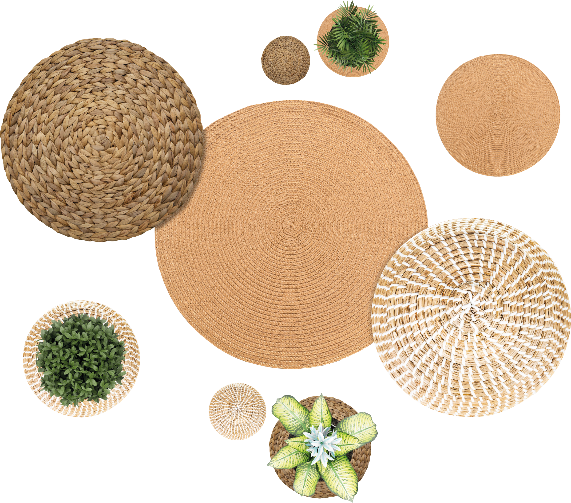 Vinyl tapijt bloemen en planten tuin en riet - TenStickers