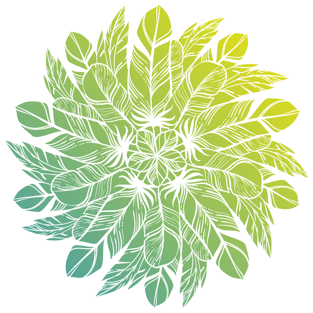 Vinyl tapijt bloemen en planten met bladeren patroon - TenStickers