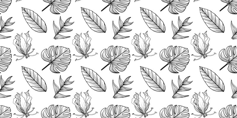 Vinyl tapijt bloemen en planten bladerige patronen - TenStickers