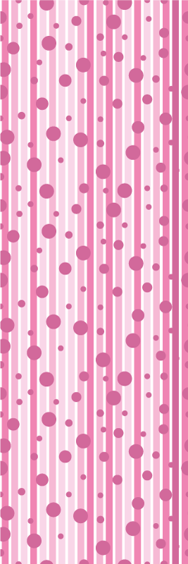 Vinyl tapijt slaapkamer verticaal roze en witte stippen - TenStickers