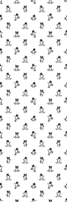 Vinyl tapijt slaapkamer schattige hond op skateboard - TenStickers