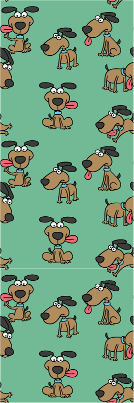 Vinyl tapijt slaapkamer grappige hond cartoonstijl - TenStickers