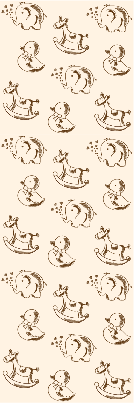 Vinyl tapijt slaapkamer schattig ontwerp olifant eend paard - TenStickers