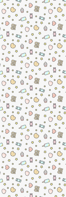 Vinyl tapijt slaapkamer schattige baby's snacks met gezicht - TenStickers