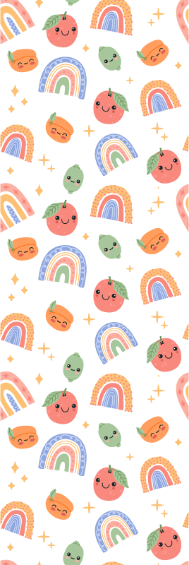 Vinyl tapijt slaapkamer schattige babyfruit met gezicht - TenStickers