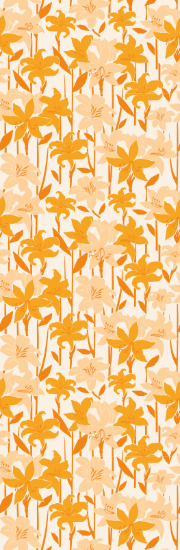 Vinyl tapijt slaapkamer kleine schattige oranje bloemen - TenStickers