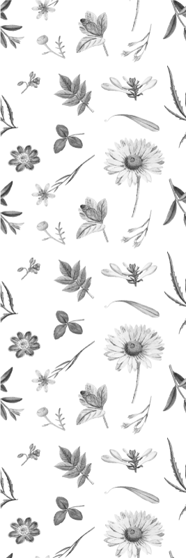 Vinyl tapijt slaapkamer grijze lentebloemen - TenStickers