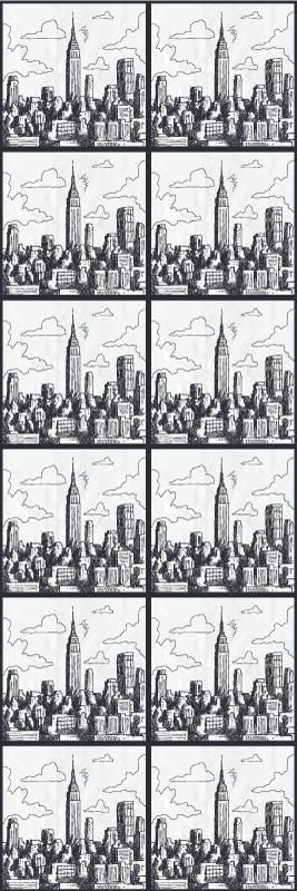 Vinyl tapijt slaapkamer nyc schets collage - TenStickers