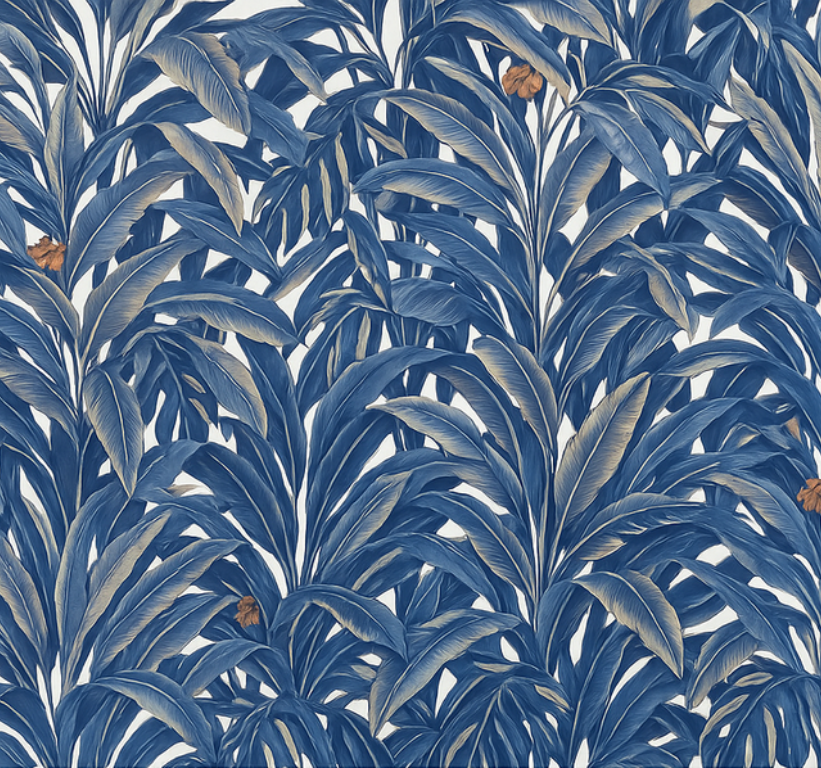 Vinyl tapijt slaapkamer lush indigo jungle - TenStickers