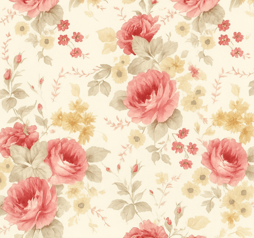 Vinyl tapijt slaapkamer romantisch bloemen ontwerp - TenStickers