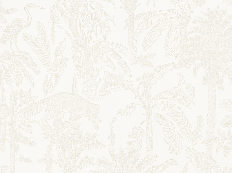 Vinyl tapijt slaapkamer lichtbeige jungle - TenStickers