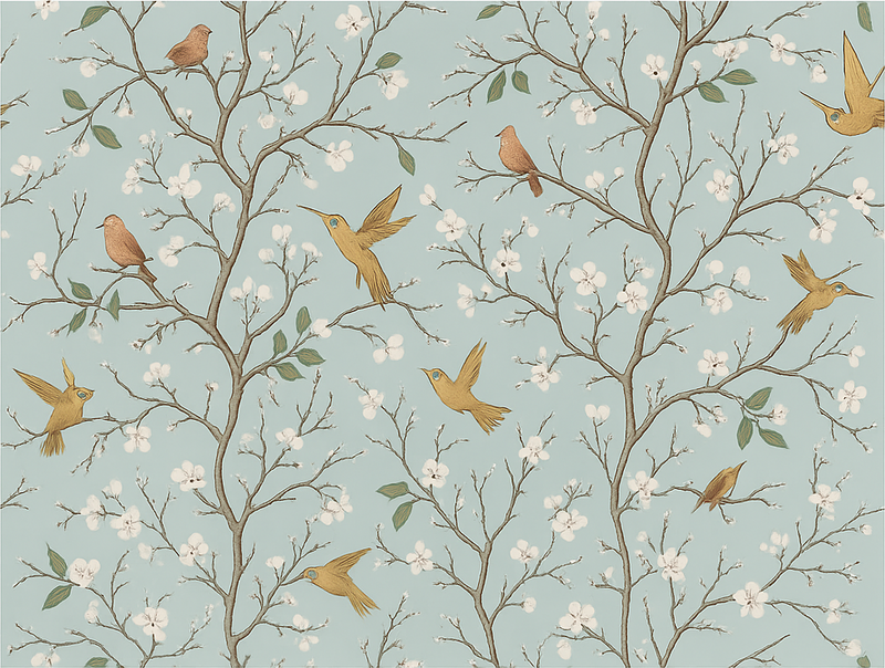 Vinyl tapijt slaapkamer elegant lente - TenStickers