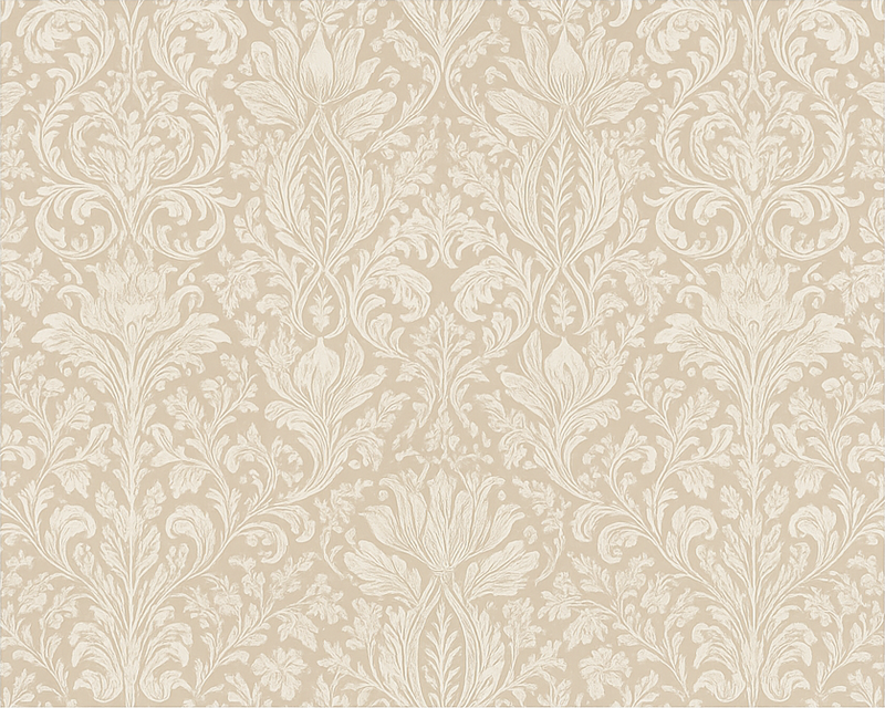 Vinyl tapijt slaapkamer klassiek beige bloemig - TenStickers