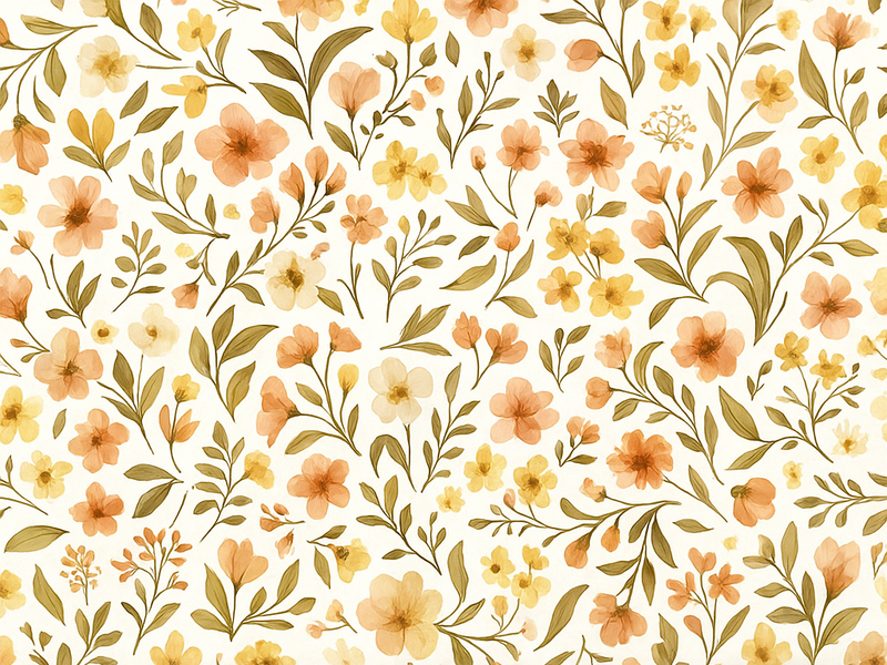 Vinyl tapijt slaapkamer vintage bloemen floral - TenStickers