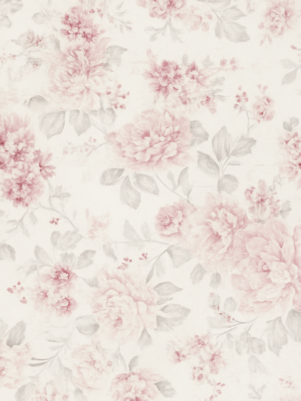 Vinyl tapijt slaapkamer vintage roze bloemenpatroon - TenStickers