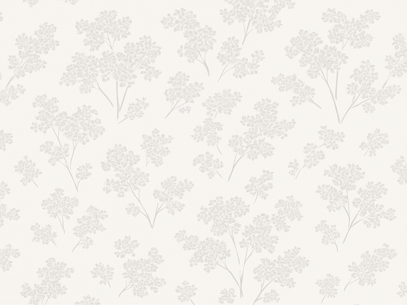 Vinyl tapijt slaapkamer eenvoudige witte bloemen - TenStickers