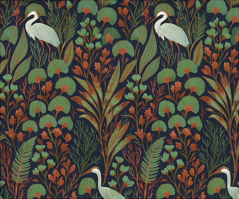 Vinyl tapijt slaapkamer exotische aziatische natuur - TenStickers