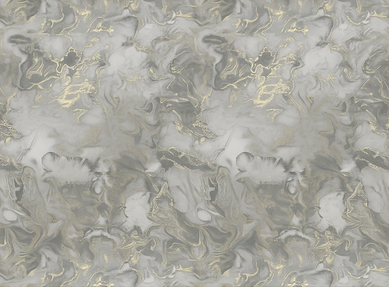 Vinyl tapijt slaapkamer grijs vloeibaar marmer met metallic - TenStickers