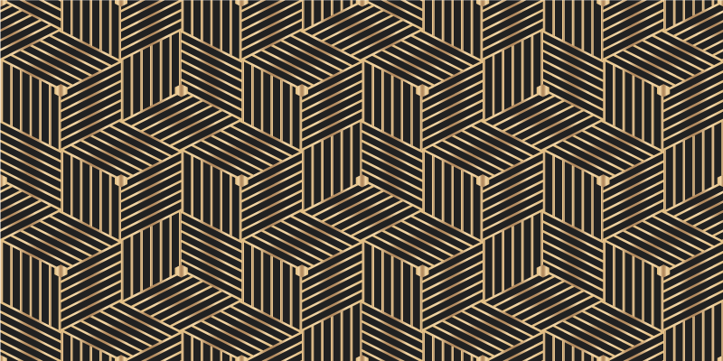 Vinyl tapijt geometrisch gouden deco patroon - TenStickers