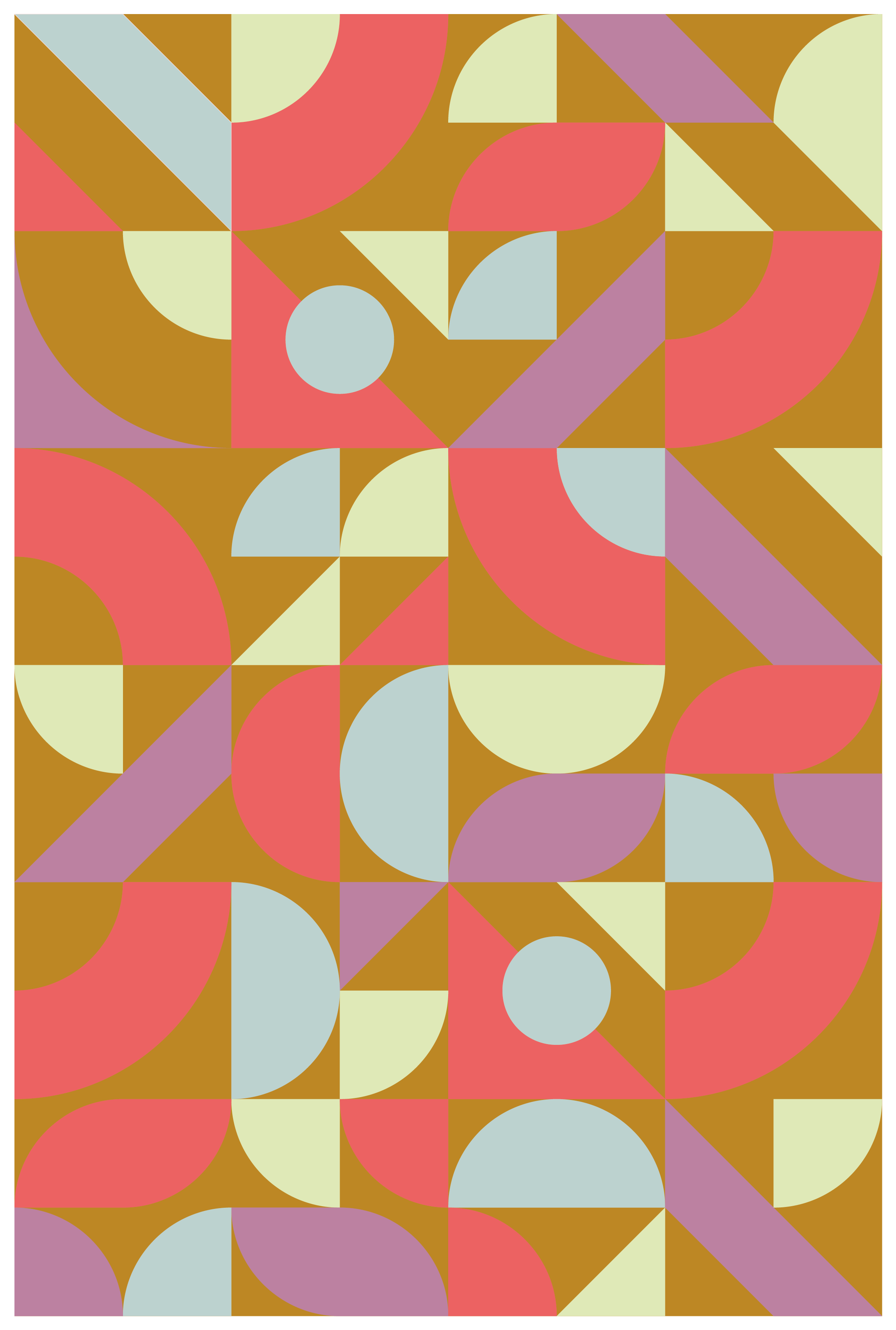 Vinyl tapijt geometrisch retro kleuren - TenStickers