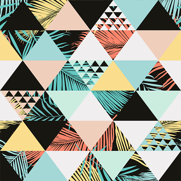 Vinyl tapijt geometrisch jungle driehoeken - TenStickers