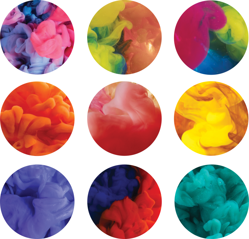 Vinyl tapijt geometrisch set van kleurige rookstickers - TenStickers