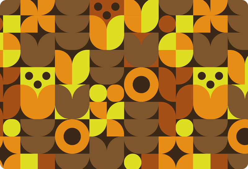 Vinyl tapijt geometrisch abstract 70s laptop - TenStickers