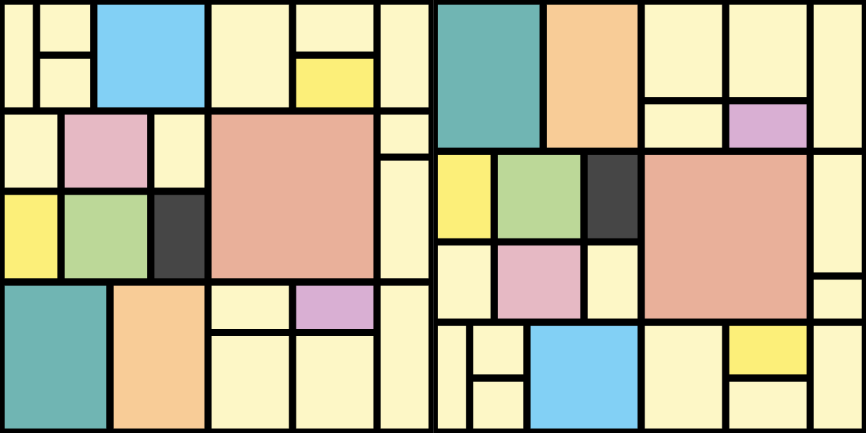 Vinyl tapijt geometrisch patchwork kleurblokken - TenStickers