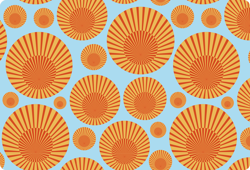 Vinyl tapijt geometrisch 70's zonneschijn laptop - TenStickers