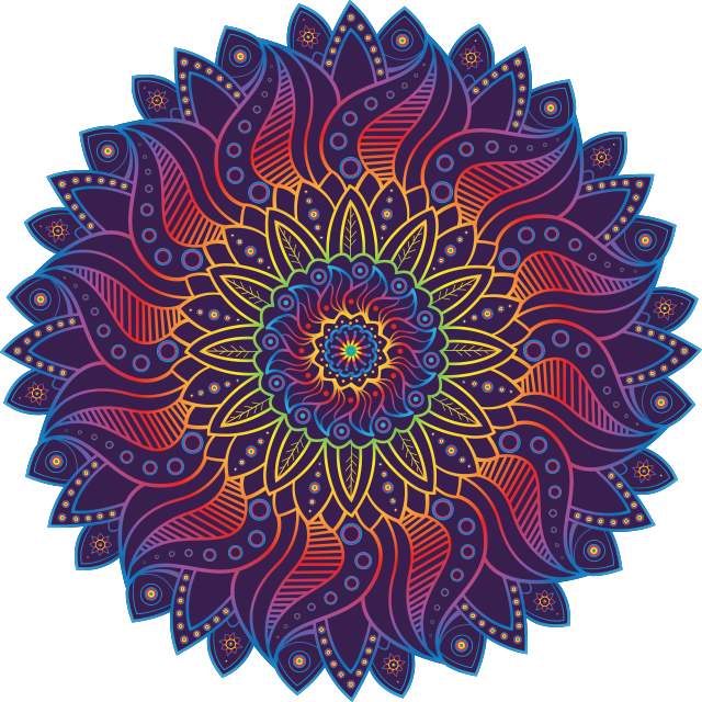 Vinyl tapijt geometrisch regenboog mandala - TenStickers