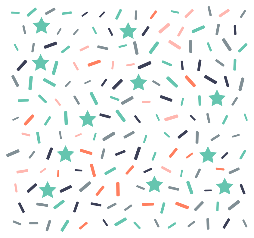Vinyl tapijt geometrisch sterren en sprinkles confetti - TenStickers
