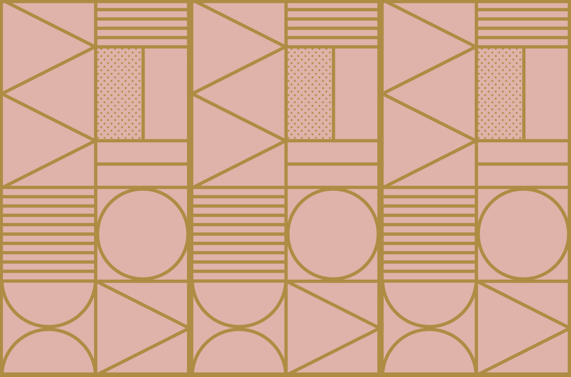 Vinyl tapijt geometrisch blok in goud en roze - TenStickers