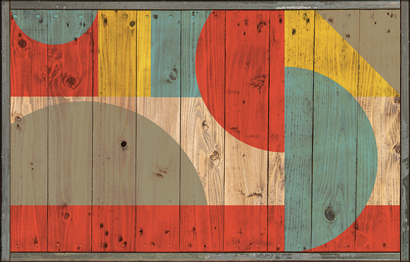 Vinyl tapijt geometrisch hout geometrie - TenStickers