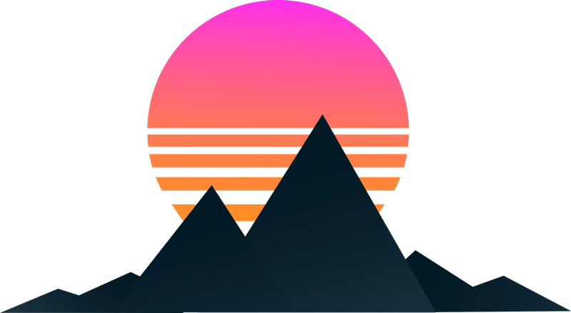 Vinyl tapijt geometrisch bergzonsondergang - TenStickers