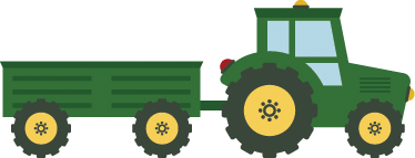 Vinyl tapijt kind groene tractor en wagon - TenStickers