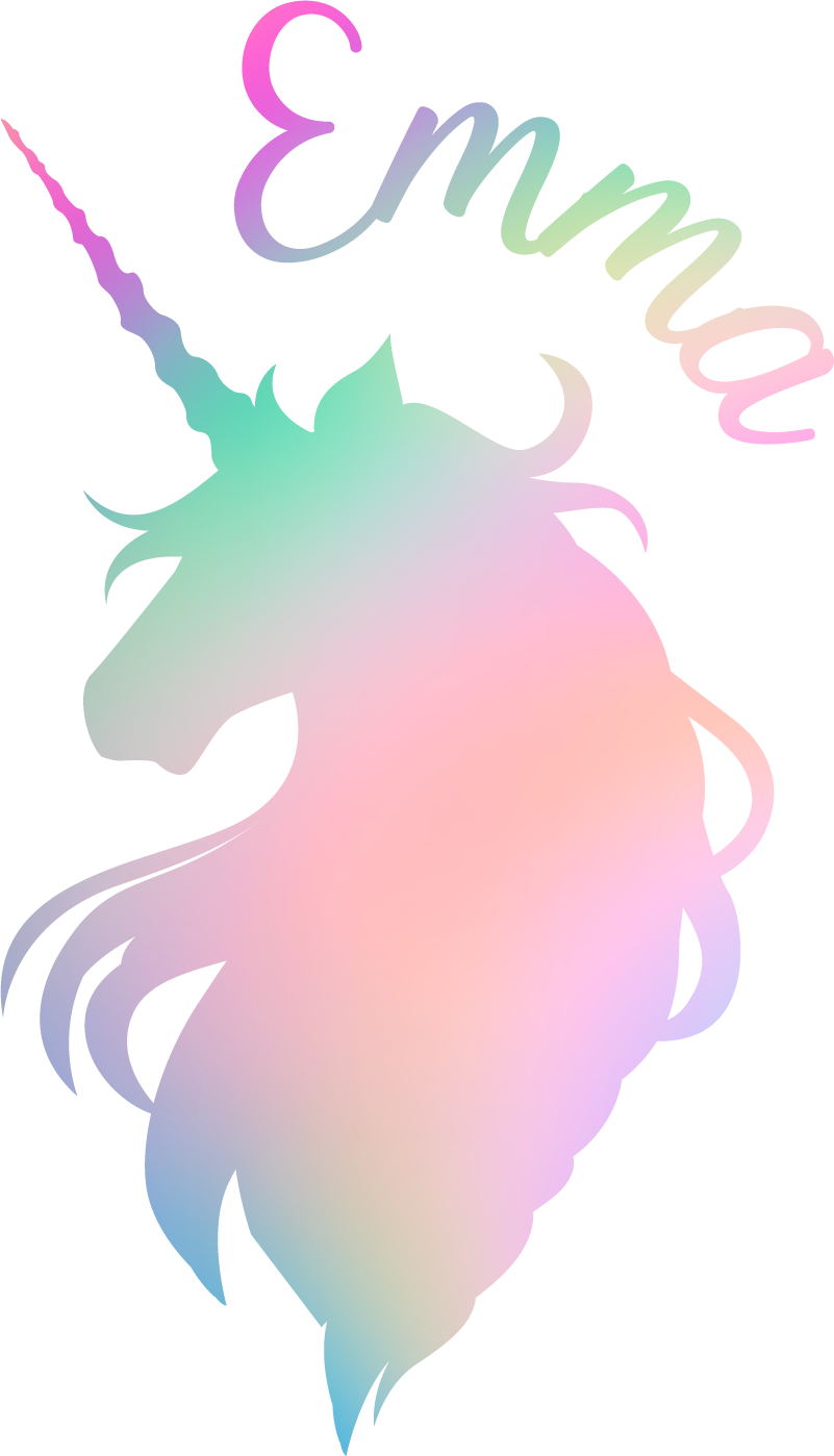 Vinyl tapijt kind met aanpasbare eenhoorn silhoutte - TenStickers