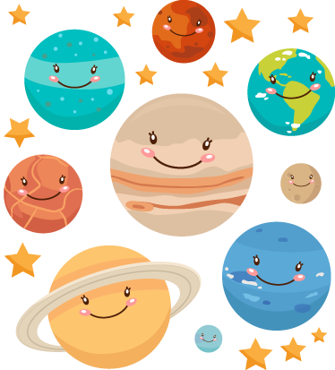 Vinyl tapijt kind met sterrenstelsel stickers - TenStickers