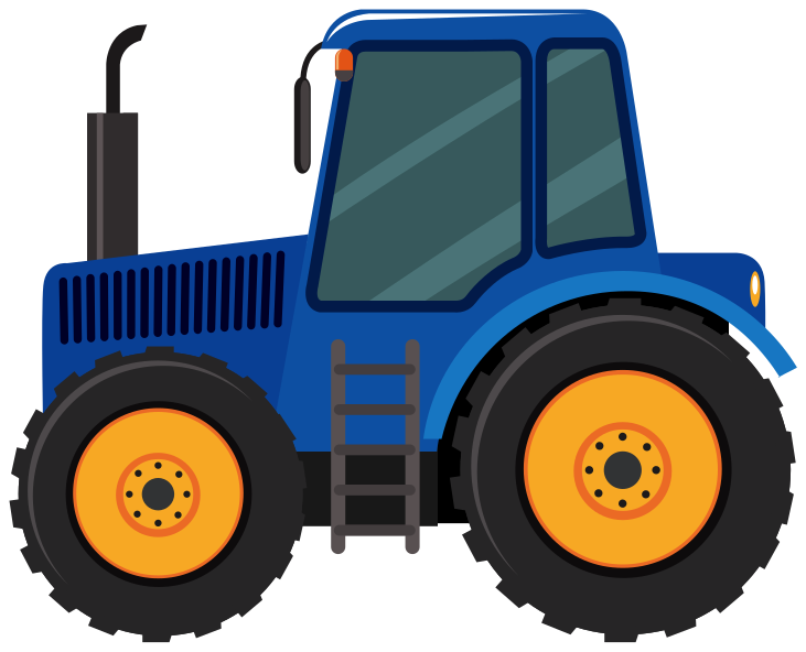 Vinyl tapijt kind blauwe tractor - TenStickers