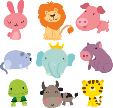 Vinyl tapijt kind dierenstickers - TenStickers