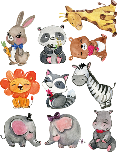 Vinyl tapijt kind jungle dieren stickers - TenStickers