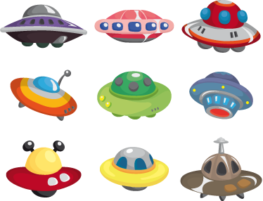 Vinyl tapijt kind sticker collectie ufo's - TenStickers