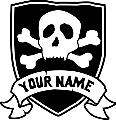 Vinyl tapijt kind piratenkop met naam - TenStickers