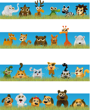 Vinyl tapijt kind dierenstrepen - TenStickers