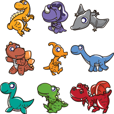 Vinyl tapijt kind schattige dino stickers - TenStickers