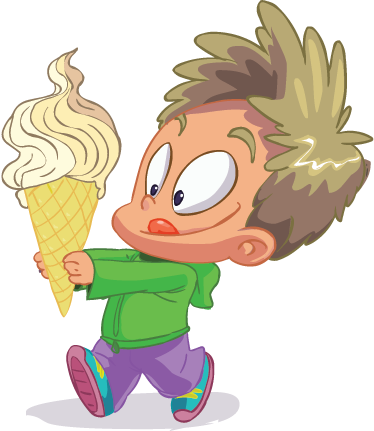 Vinyl tapijt kind jongen met hoorn - TenStickers